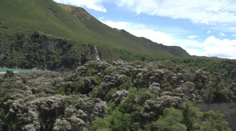 Deep blue river/Stream and Mountains Stock Footage 34248552