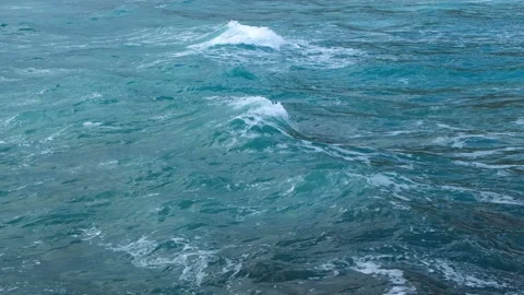 Deep blue rough sea water surface fluid motion, environmental nature power 4k Vídeos de archivo 217410967