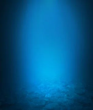 Deep blue sea background with sunlight shining  Stock Photos
