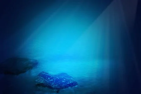 Deep blue sea background with sunlight shining  Fotos de archivo
