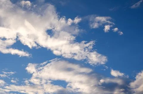 Deep blue sky and white clouds Stock Photos