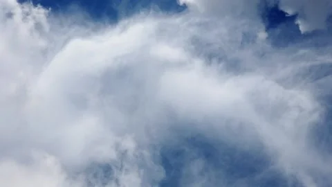 Deep blue sky with white clouds timelapse for background Full HD 1080p video Video stock 136367835
