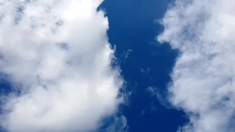 Deep blue sky with white clouds timelapse for background Full HD 1080p Video stock 136367838
