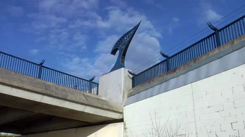 Deep blue sky white walls sculpture abstract.mp4 Stock Footage 48652185