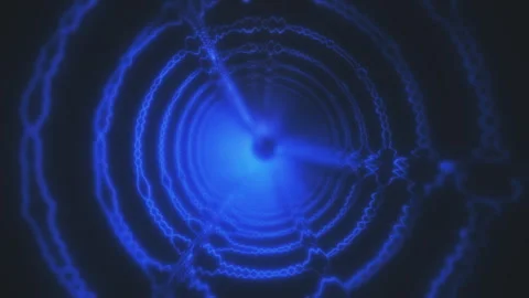 Deep blue sound waves oscillating in the dark Stock Footage 321431316