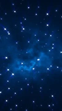 Deep blue space background with glowing stars and soft nebula clouds, dream.. Stock Illustration