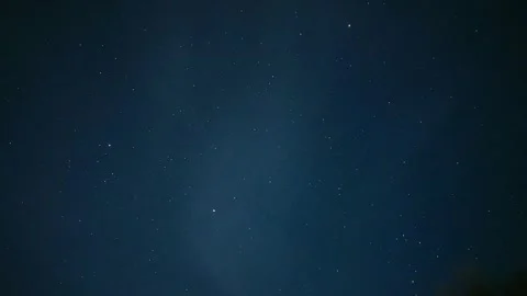 Deep Blue Starry Sky Time-lapse With Bright Shooting Star Video stock 333580548