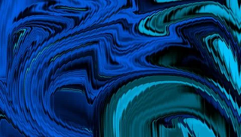 Deep Blue Teal Abstract Liquid Swirl Background Stock-Illustration