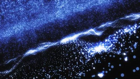 Deep Blue Tech Digital Particle Wave Plexus Network Abstract Background Stock Illustration