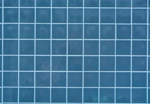 Deep blue tile mosaic texture. Ceramic tile wall background. Stock Photos