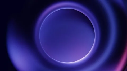 Deep blue torus background with glowing gradient loop opening Stock Footage 347809182