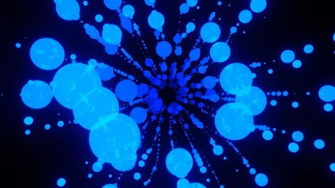 Deep Blue Transforming Neon Bubbles Background VJ Loop in 4K Stock Footage 334718826