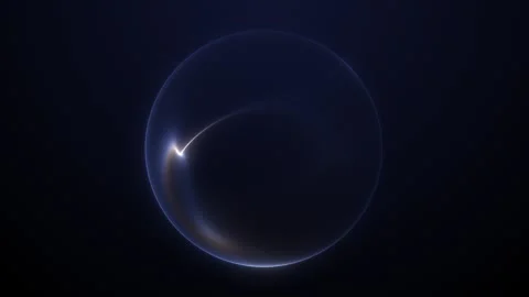 Deep blue translucent sphere volume. Smooth curved surface with soft intern.. Video stock 333708375