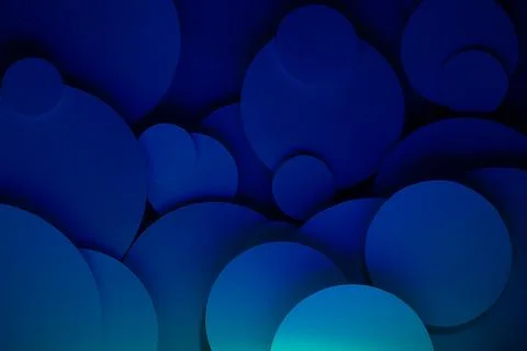 Deep blue turquoise abstract background of paper circles pattern of different Stock Photos