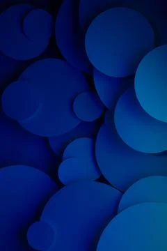 Deep blue turquoise abstract background of paper circles pattern of different Stock Photos