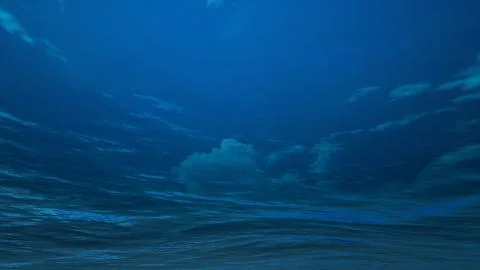 Deep blue underwater background by 3D rendering scene Stock-Illustration