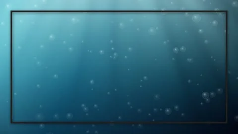 Deep Blue Underwater Background with Rising Bubbles and Light Rays Stock Footage 335682428