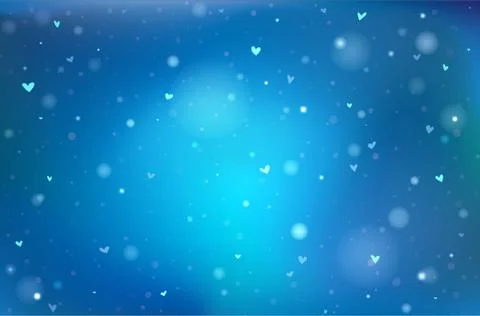 Deep blue vector background with little hearts and flakes Stock Illustration
