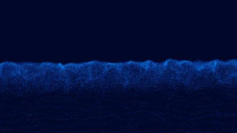 Deep blue wave forms abstract Stock Illustration