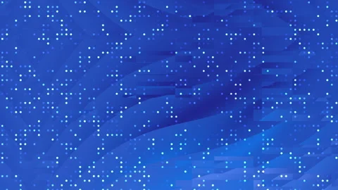 Deep blue waves ripple beneath scattered glowing dots 库存影片 334679088
