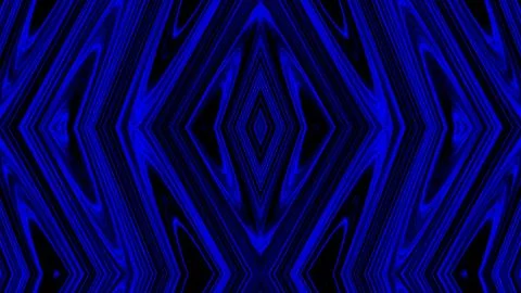 Deep blue waves ripple symmetrically across black void Stock Illustration