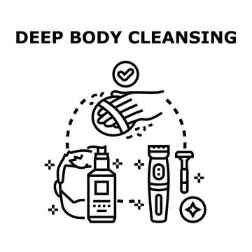 Deep body cleansing routine for skin hygiene Stock Illustration