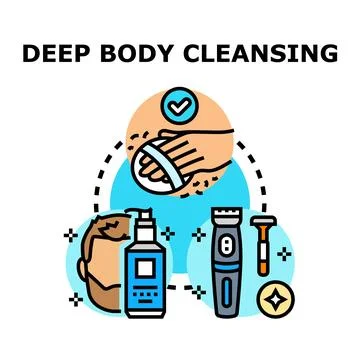 Deep body cleansing routine for skin hygiene Stock-Illustration