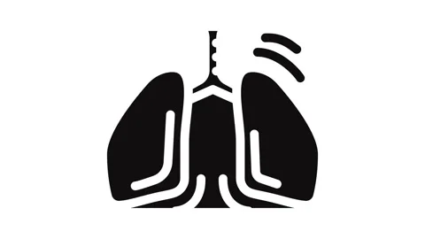 Deep breathing practice headache treatment glyph icon animation Stock Footage 326746137