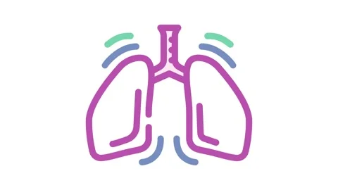 Deep breathing practice headache treatment color icon animation Stock Footage 327271129