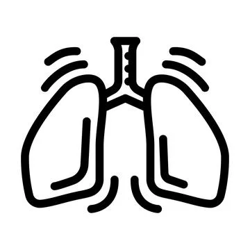 Deep breathing practice headache treatment line icon vector illustration Stock Illustration