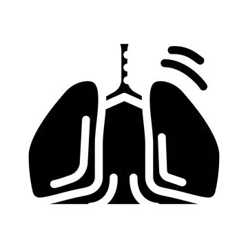 Deep breathing practice headache treatment glyph icon vector illustration Stock Illustration