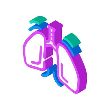 Deep breathing practice headache treatment isometric icon vector illustration Stock Illustration