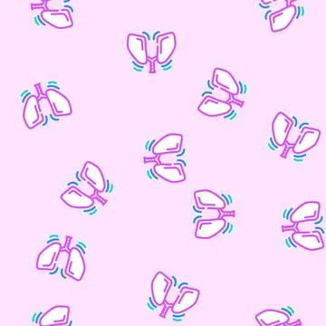 Deep breathing practice headache treatment vector seamless pattern Stock Illustration
