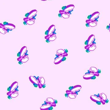 Deep breathing practice headache treatment isometric icon seamless pattern Stock Illustration