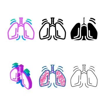 Deep breathing practice headache treatment color icon forms vector 스톡 일러스트