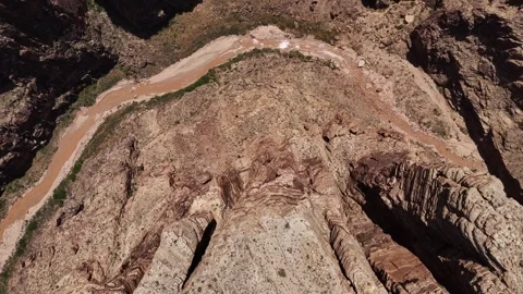 Deep canyon and cliffs Little Colorado river, northern Arizona, aerial view Stock Footage 303296939