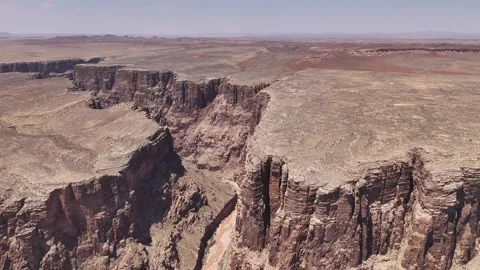 Deep canyon and cliffs Little Colorado river, northern Arizona, aerial view Video stock 303296988