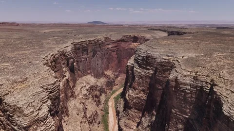 Deep canyon and cliffs Little Colorado river, northern Arizona, aerial view Video stock 303297070