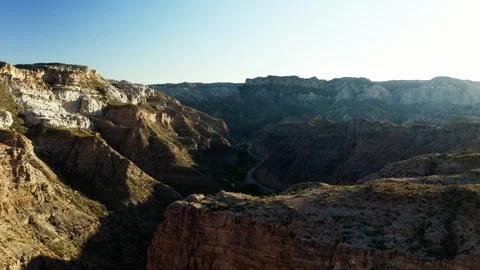 Deep Canyon Cutting Through Mendoza Desert at Canon del Atuel Stock Footage 328822613