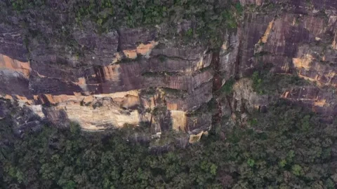 Deep Canyon vertical panorama in Blue Mountains to Lincoln rock lookout. Stock Footage 209366758