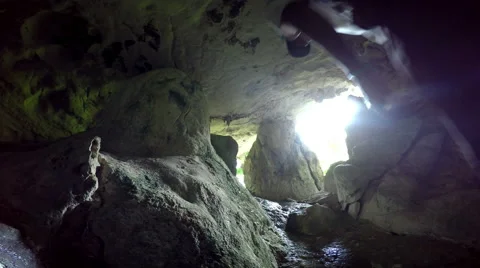 Deep cave explorers in Central America 스톡 동영상 55383967