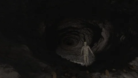 Deep Cave with Rocks Stock Footage 104936867