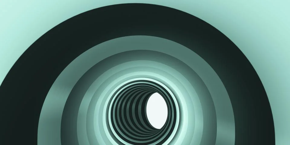 Deep circle to form a spiral in the pipe. Pipe with a deep bottom Geometric h Stock Illustration