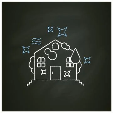 Deep cleaning chalk icon Stock Illustration