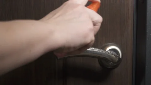 Deep cleaning for Covid-19 virus disease prevention. alcohol,disinfectant spray 스톡 동영상 128366154