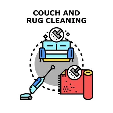 Deep cleaning service for couch and rug Stock Illustration