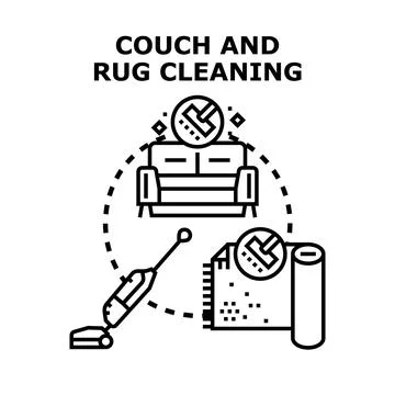 Deep cleaning service for couch and rug Ilustración de archivo