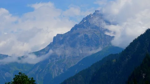 Deep clouds in the Swiss Alps - beautiful Switzerland Video stock 113525914