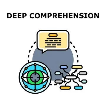 Deep comprehension concept analyzing information and ideas Stock Illustration