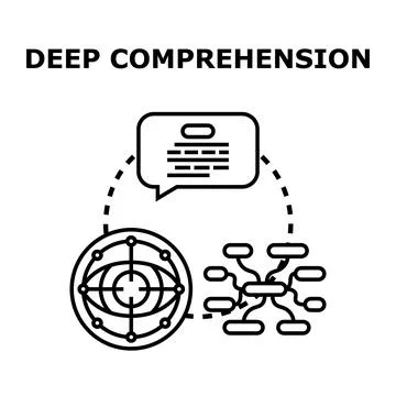 Deep comprehension concept analyzing information and ideas Stock Illustration